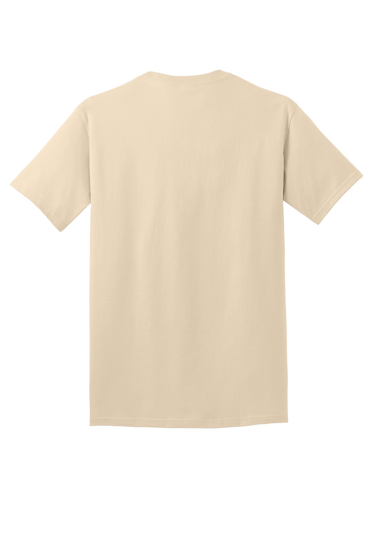 Rear View of Creme Port & Co Core Cotton Tee. PC54