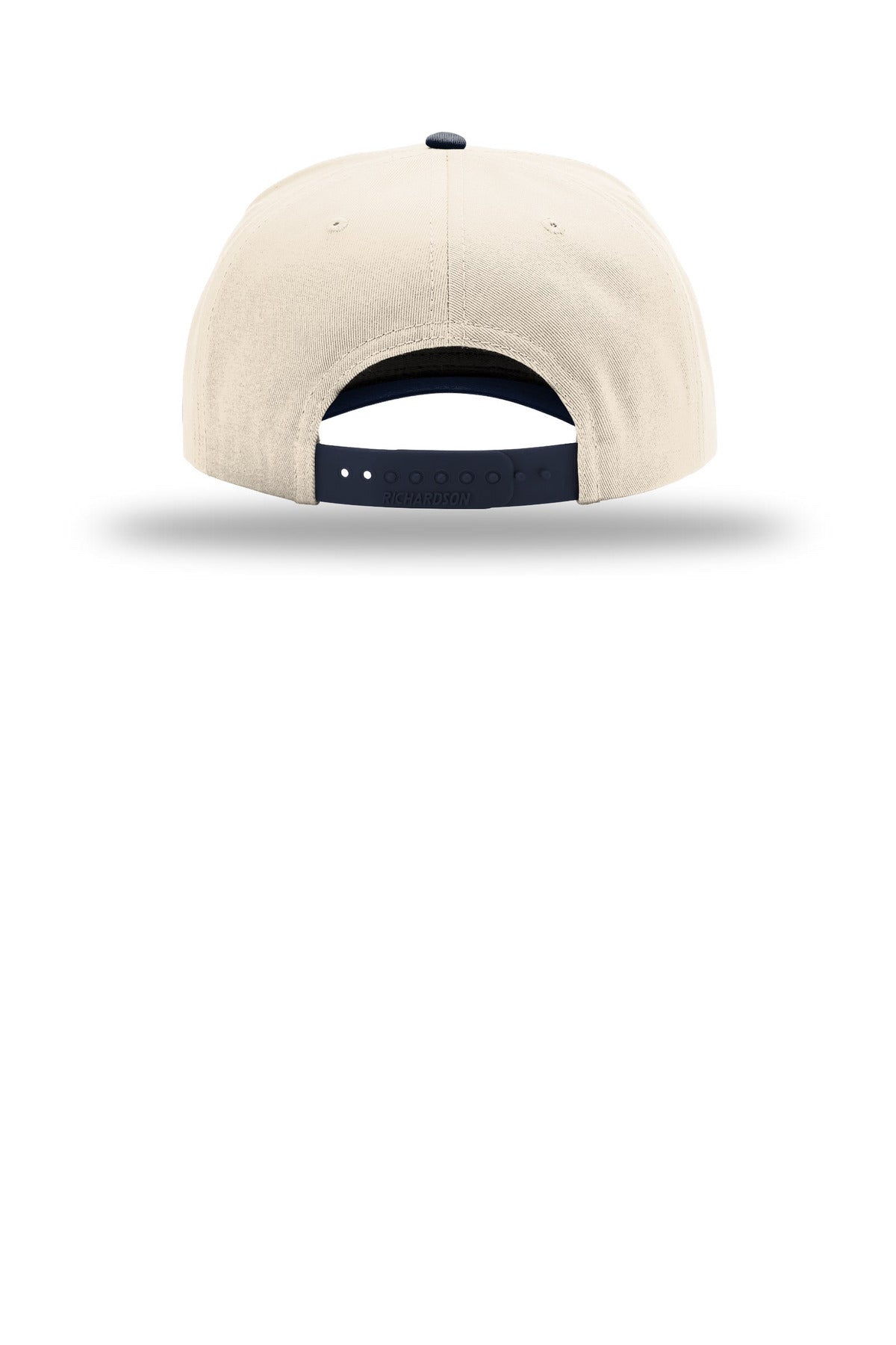 Rear View of Crm/Crm/Nv Richardson Full Fabric 5-Panel Champ 323FPC