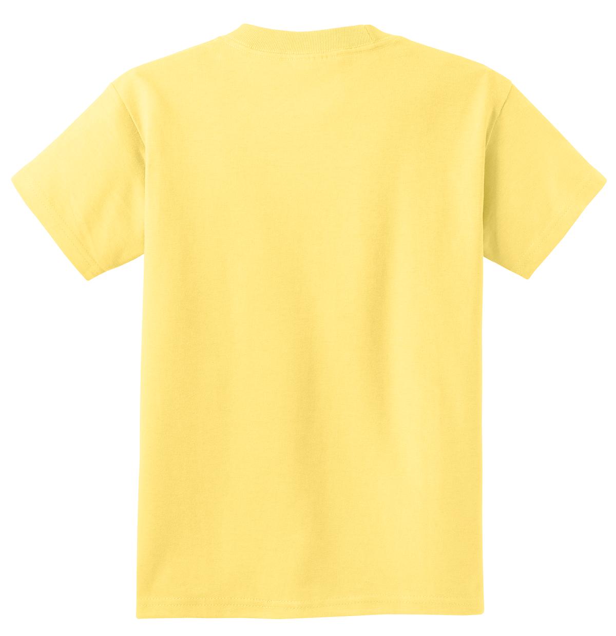 Rear View of Daffodil Port & Co Youth Essential Tee. PC61Y