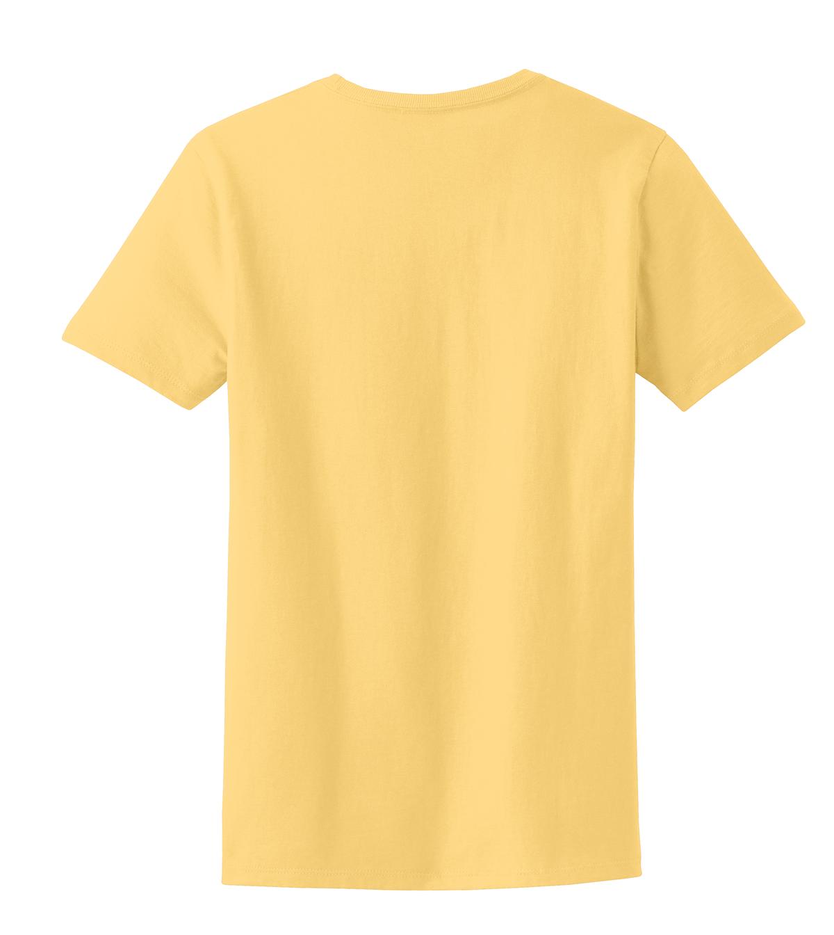 Rear View of Daffodil Yelow Port & Co Women's Essential Tee. LPC61