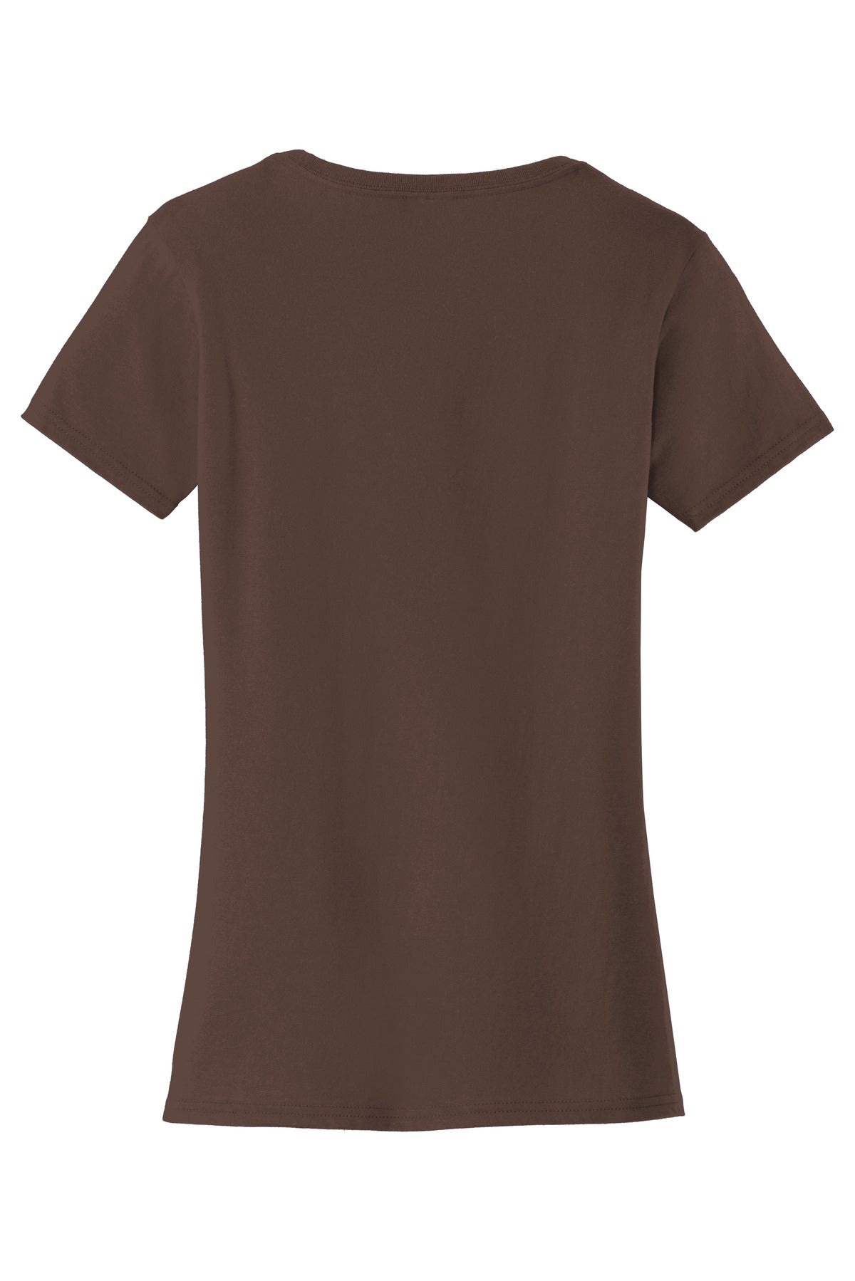 Rear View of Dark Choc Brn Port & Co Women's Fan Favorite Tee. LPC450