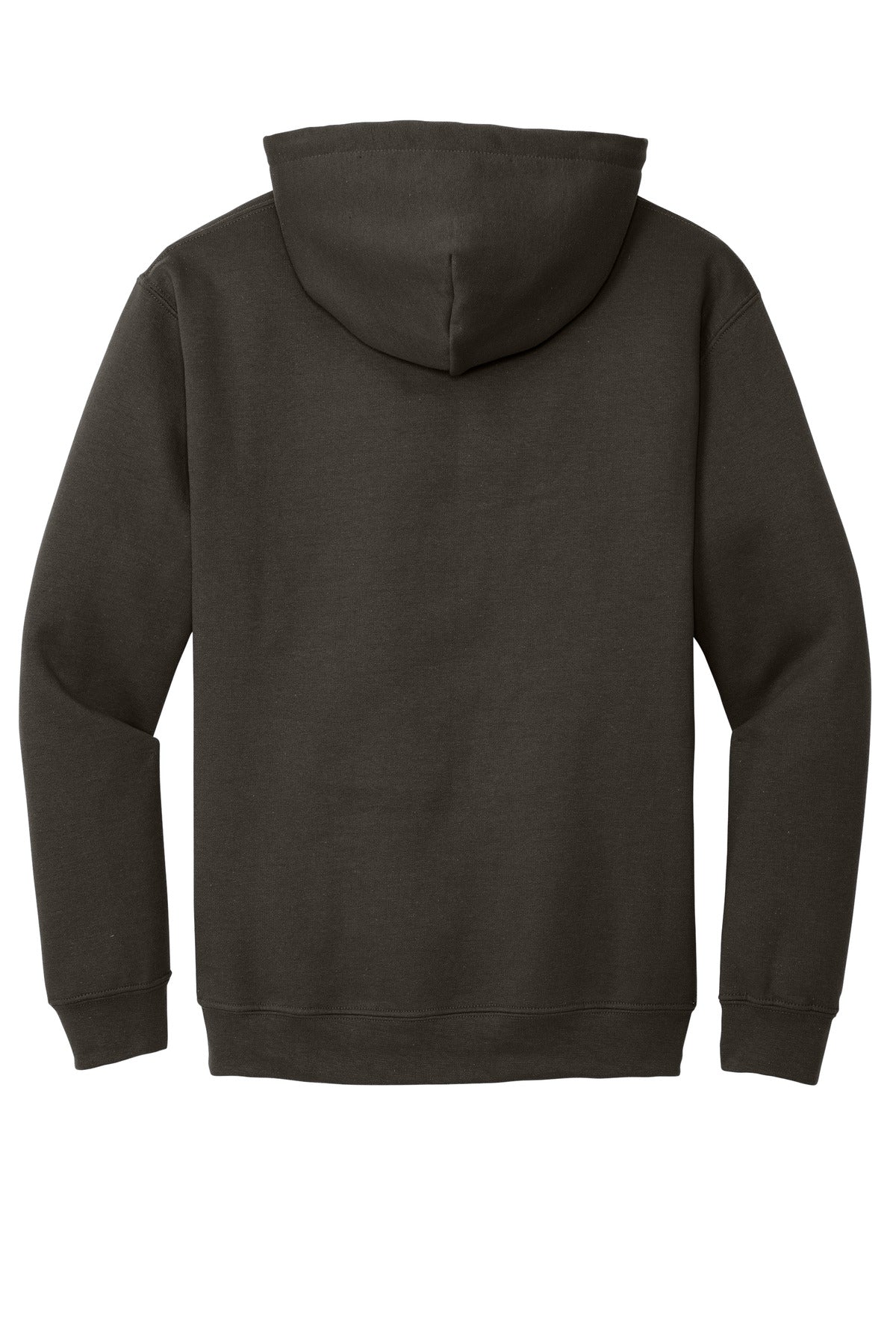 Rear View of Dark Chocolate Gildan - Heavy Blend Hooded Sweatshirt. 18500