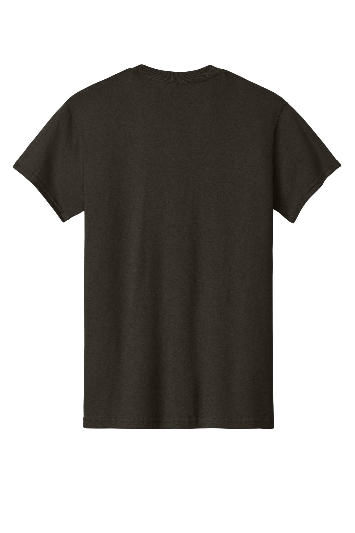 Rear View of Dark Chocolate Gildan - Heavy Cotton 100% Cotton T-Shirt. 5000