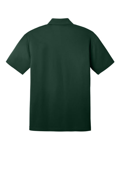 Rear View of Dark Green Port Authority Silk Touch Performance Polo. K540