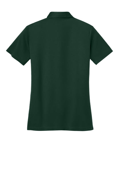 Rear View of Dark Green Port Authority Women's Silk Touch Performance Polo. L540