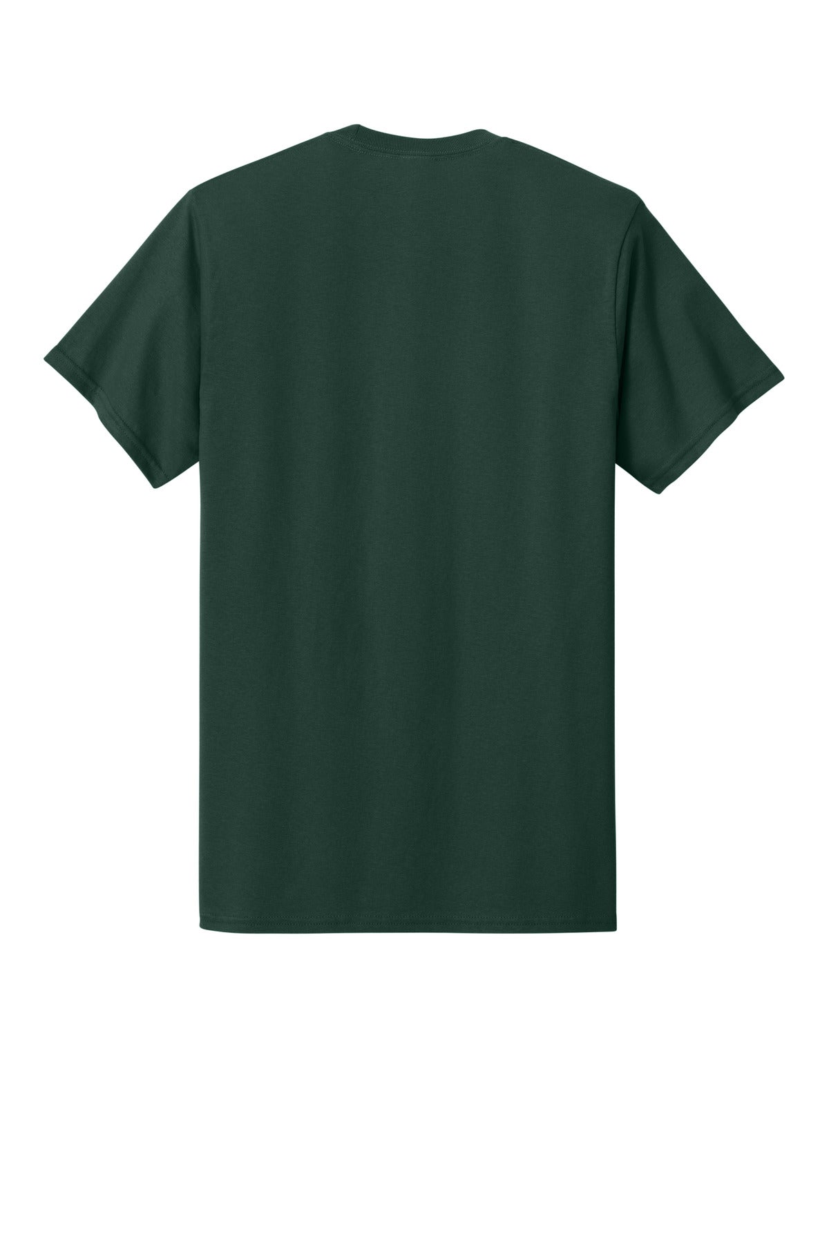 Rear View of Dark Green Port & Co Core Cotton Pocket Tee. PC54P