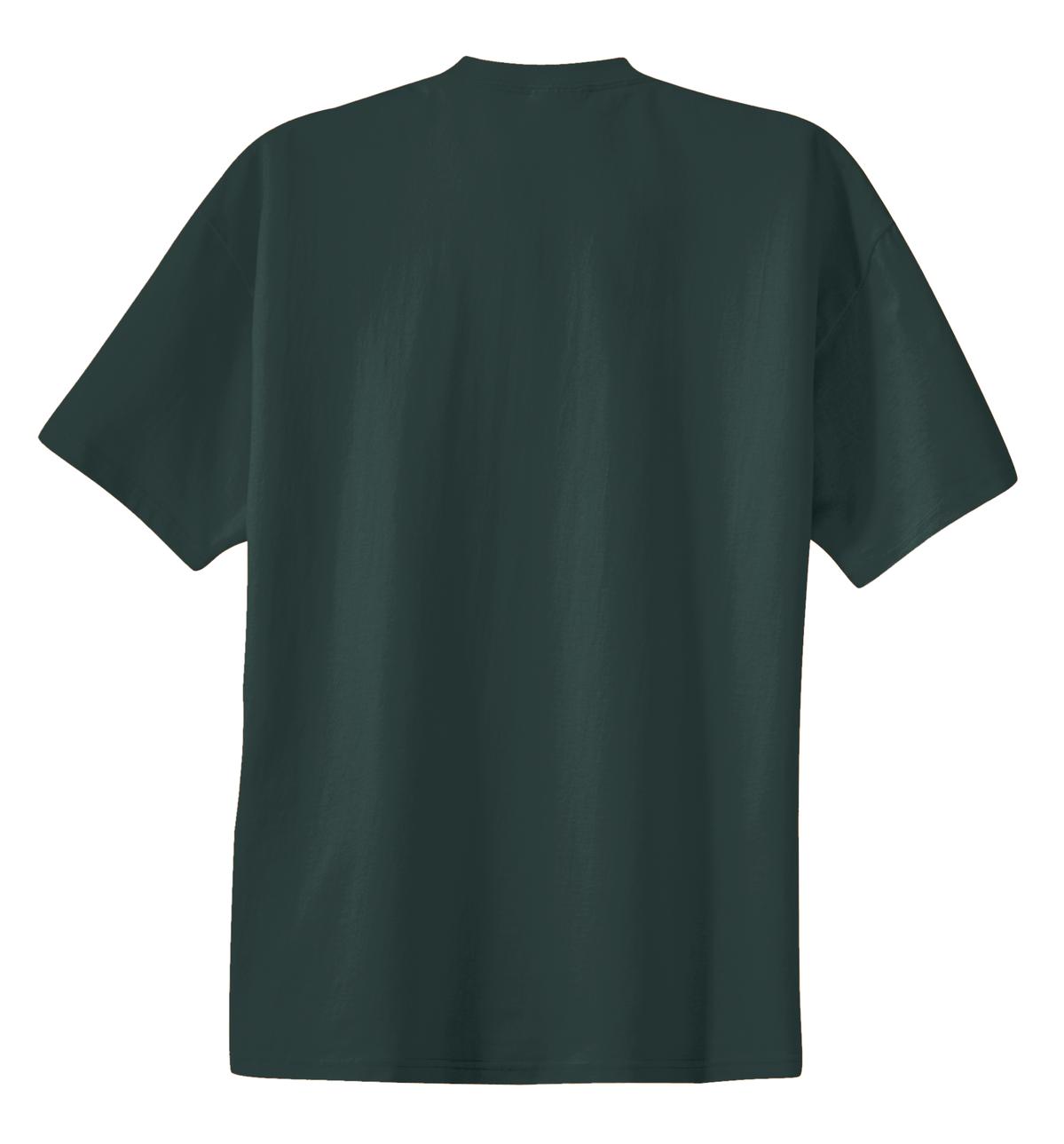 Rear View of Dark Green Port & Co Essential Tee. PC61