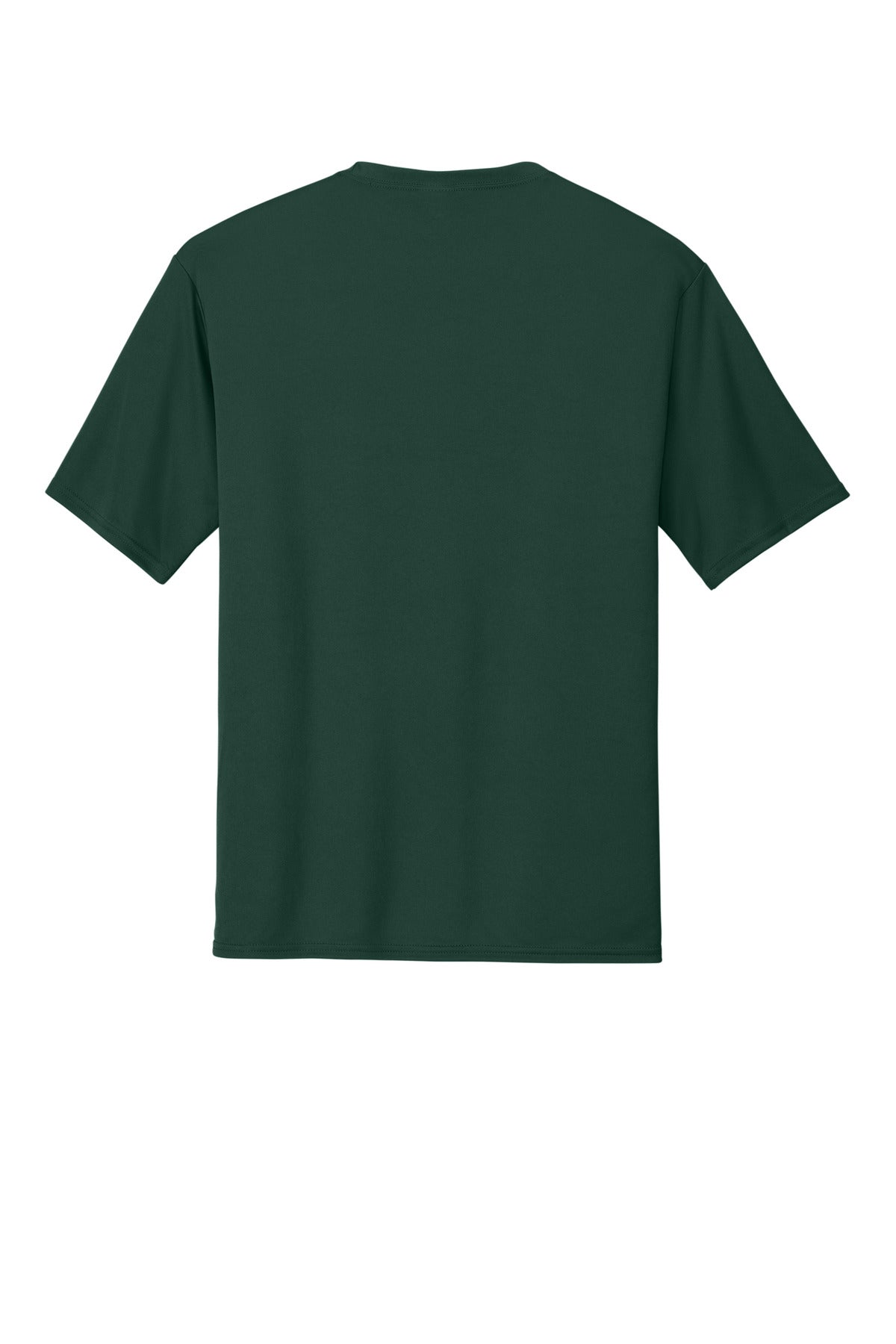 Rear View of Dark Green Port & Co Performance Tee. PC380