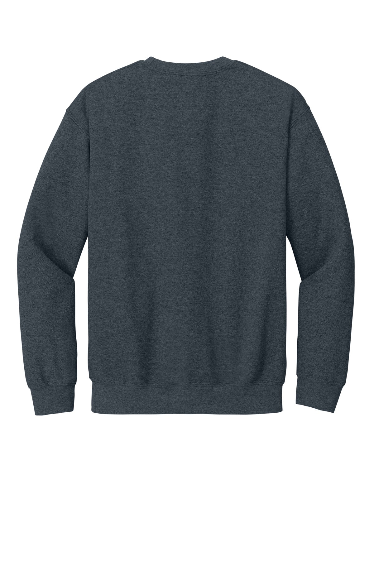Rear View of Dark Heather Gildan Heavy Blend Crewneck Sweatshirt. 18000