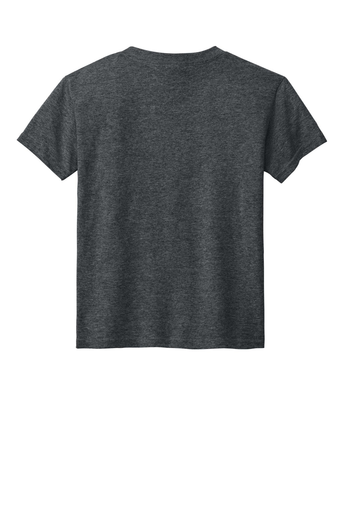 Rear View of Dark Heather Gildan Youth DryBlend 50 Cotton/50 Poly T-Shirt. 8000B