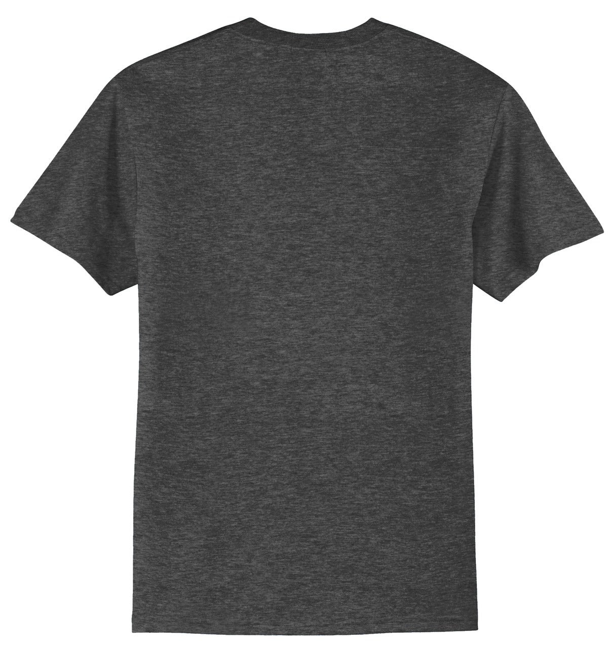 Rear View of Dark Hthr Grey Port & Co Core Blend Tee. PC55