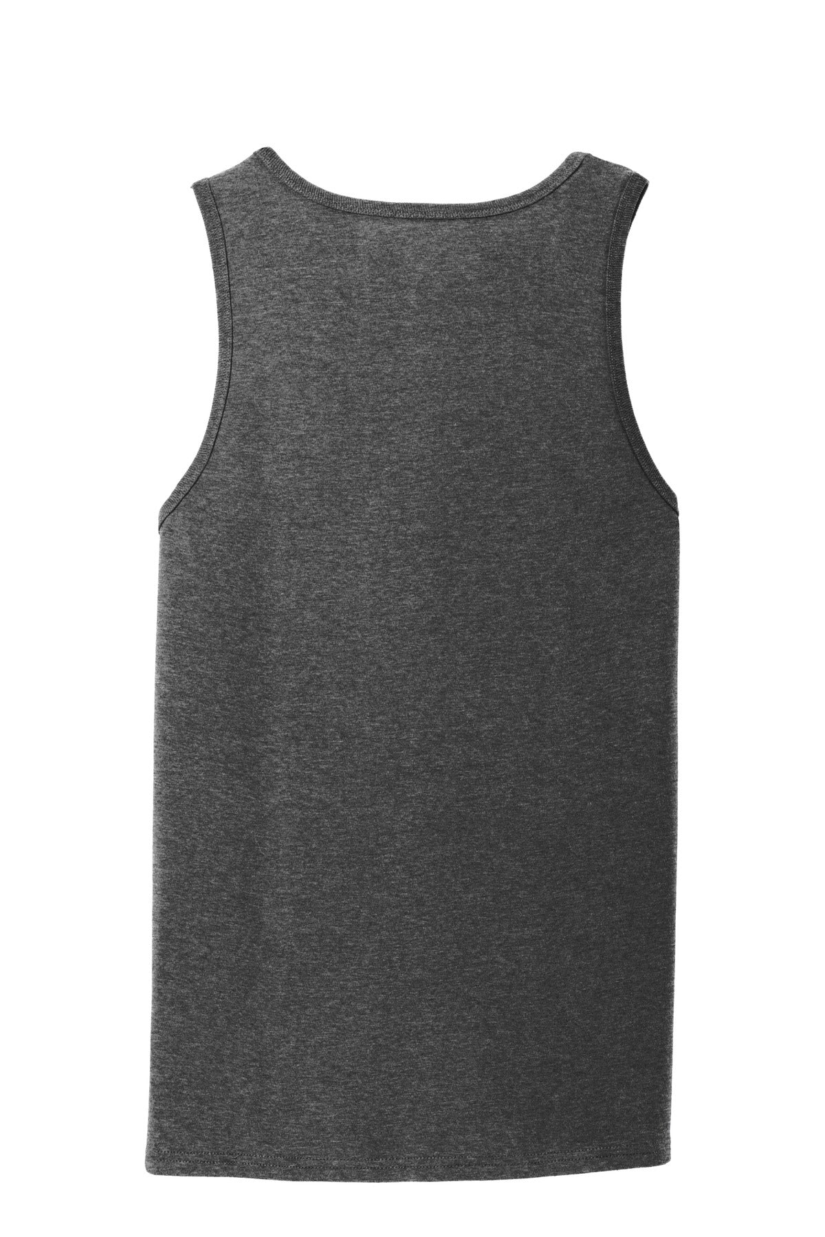 Rear View of Dark Hthr Grey Port & Co Core Cotton Tank Top. PC54TT
