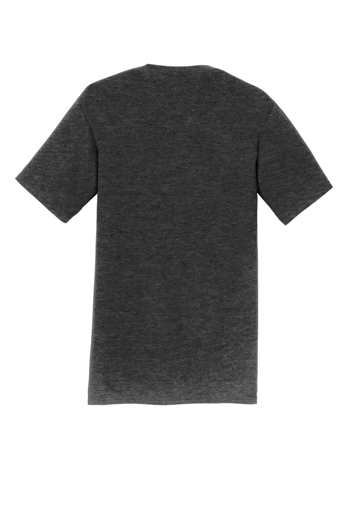 Rear View of Dark Hthr Grey Port & Co Fan Favorite Tee. PC450