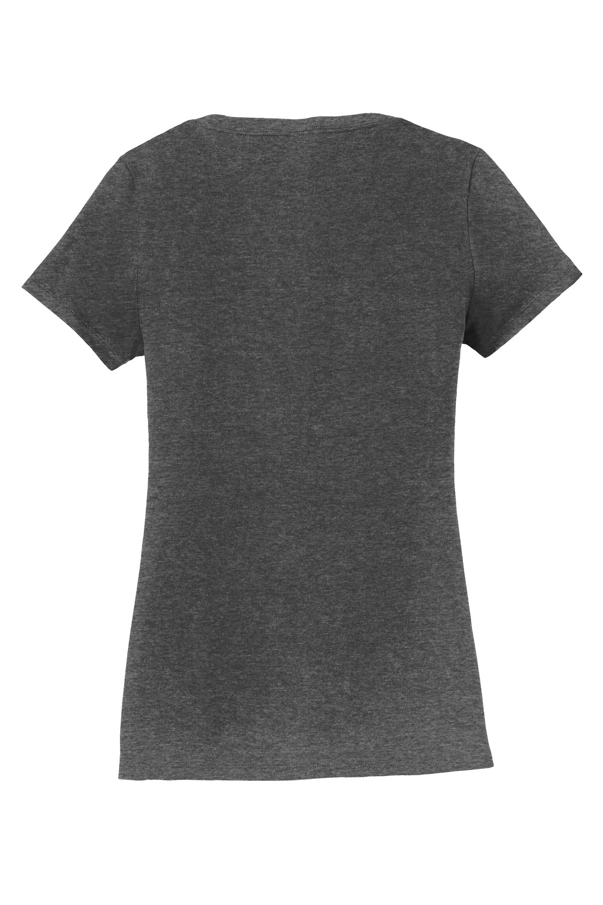 Rear View of Dark Hthr Grey Port & Co Women's Fan Favorite V-Neck Tee. LPC450V