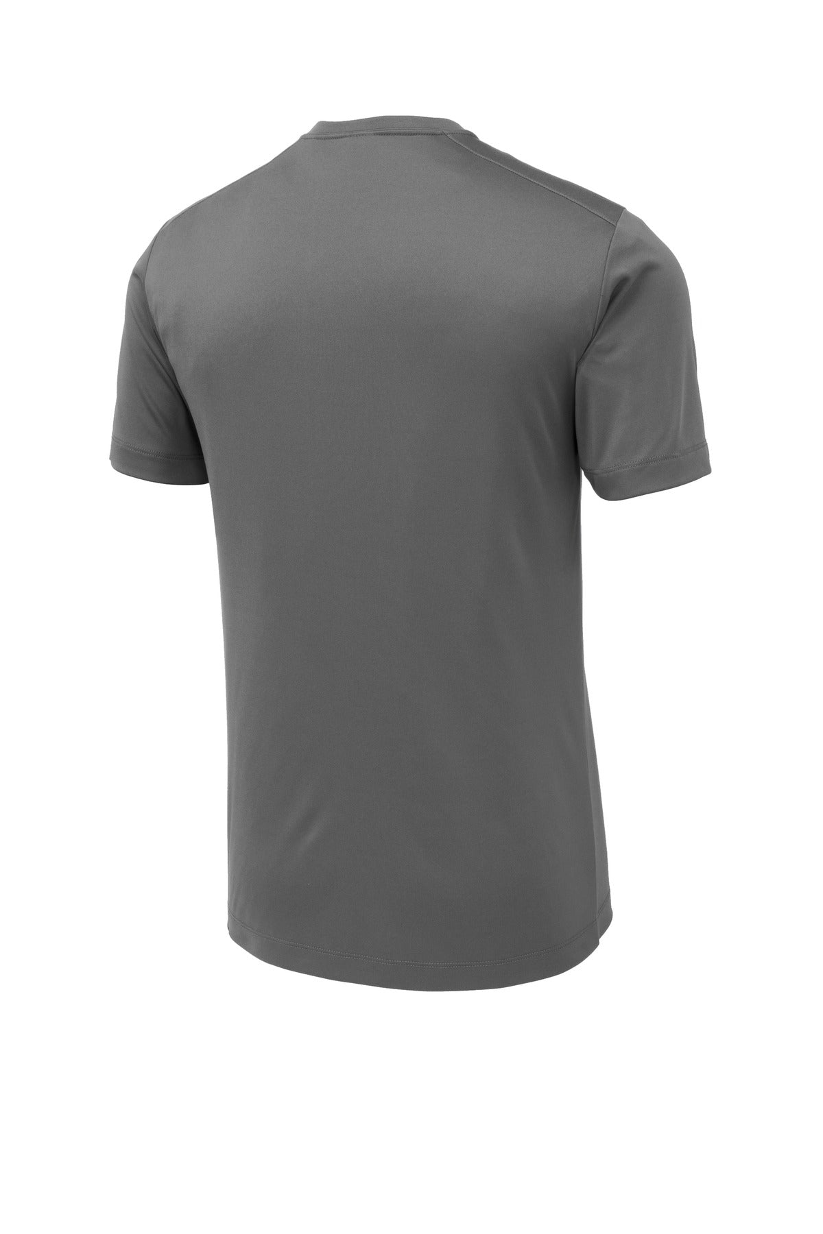 Rear View of Dark Smoke Gry Sport-Tek Posi-UV Pro Tee. ST420