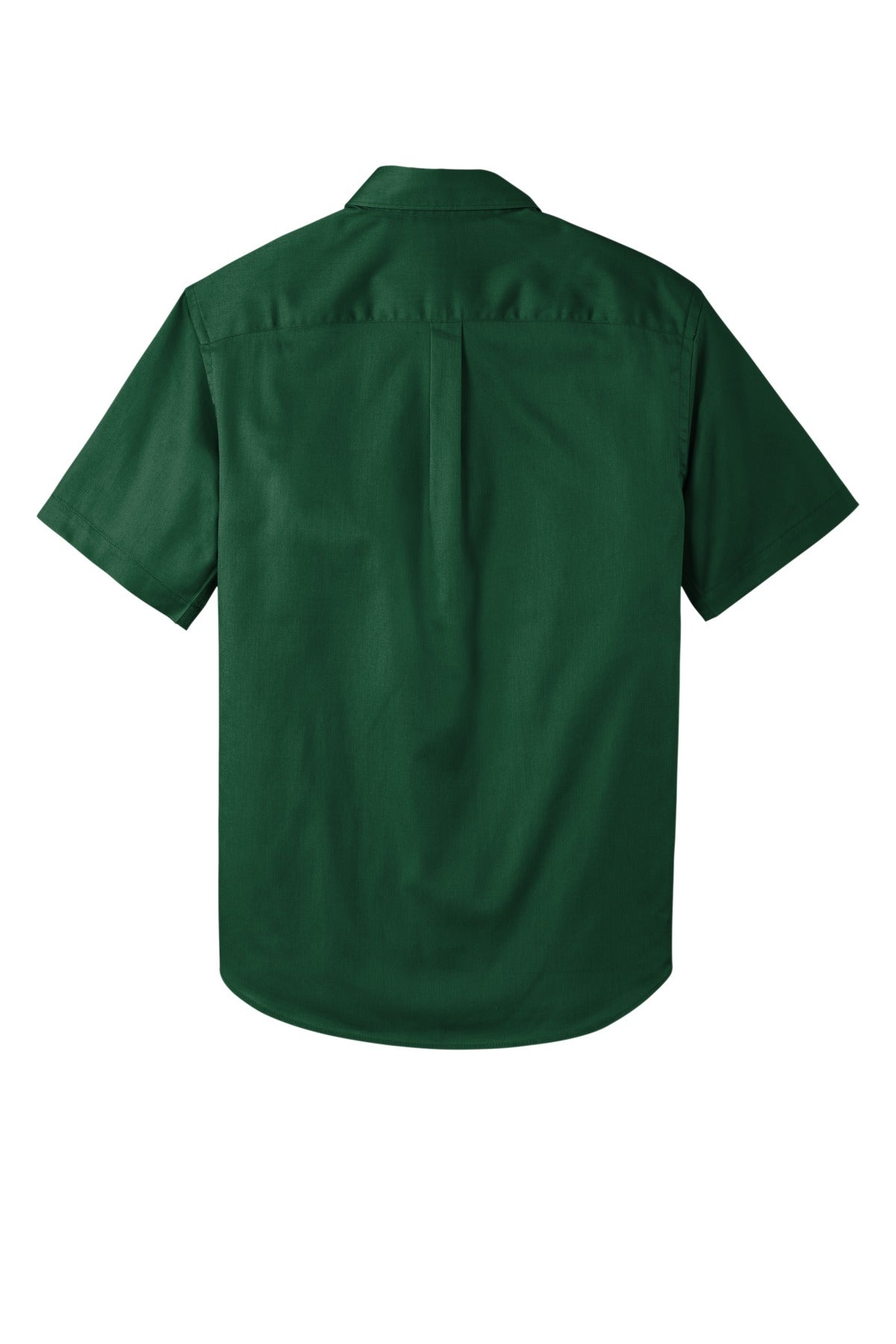 Rear View of DarkGreen Port Authority Short Sleeve SuperPro React Twill Shirt. W809