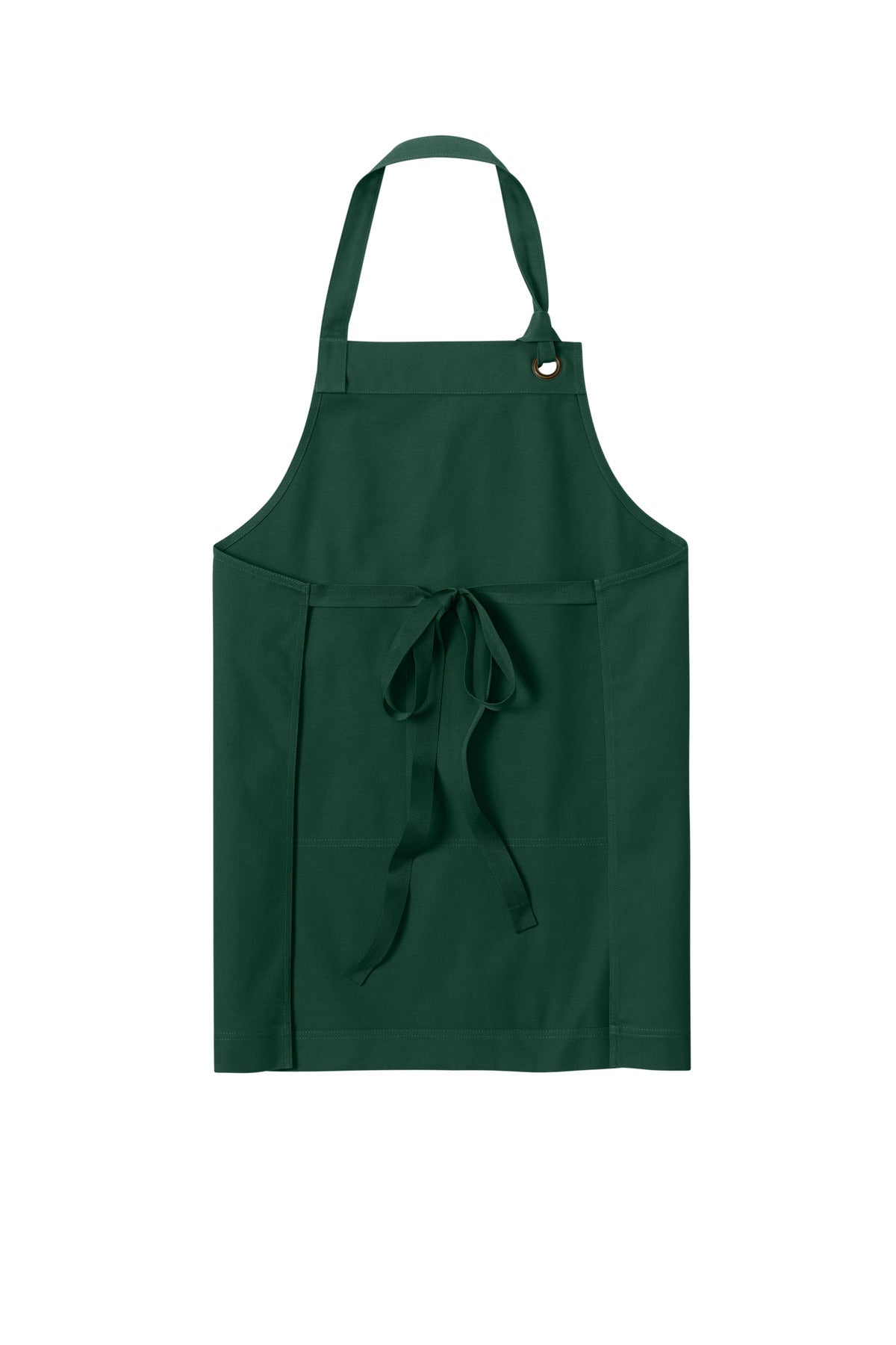 Rear View of DarkGreen Port Authority Signature Heavy Twill Bib Apron A900