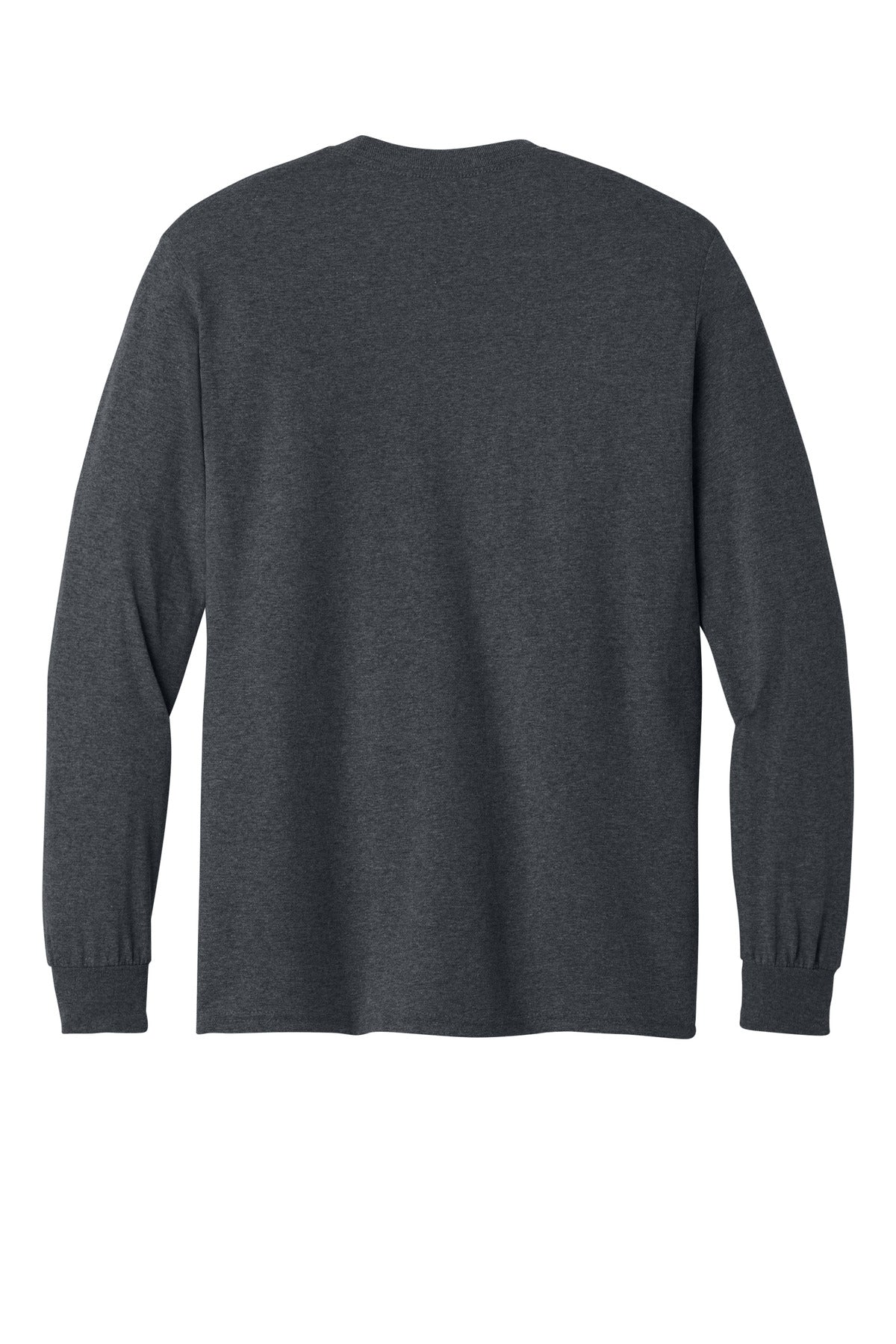 Rear View of DarkHthr Gildan - Heavy Cotton 100% Cotton Long Sleeve T-Shirt. 5400