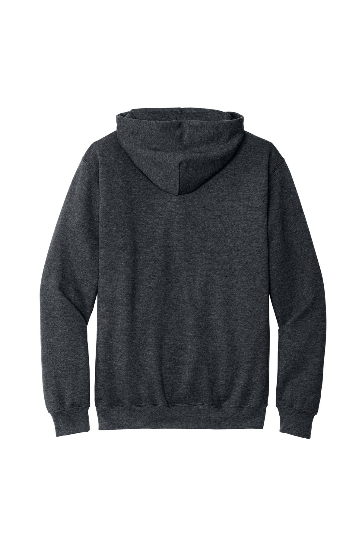 Rear View of DarkHthr Gildan Softstyle Midweight Pullover Hooded Sweatshirt SF500