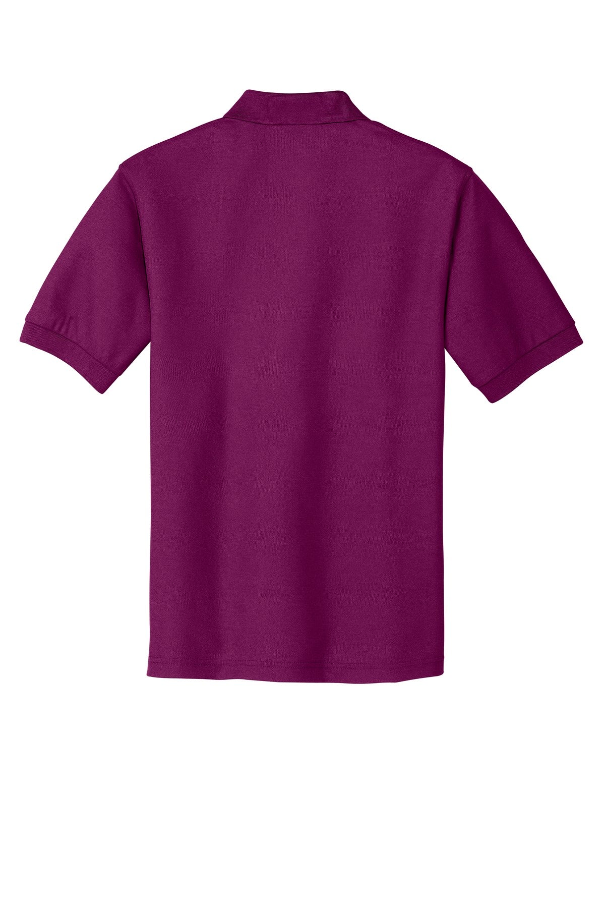 Rear View of Deep Berry Port Authority Extended Size Silk Touch Polo K500ES