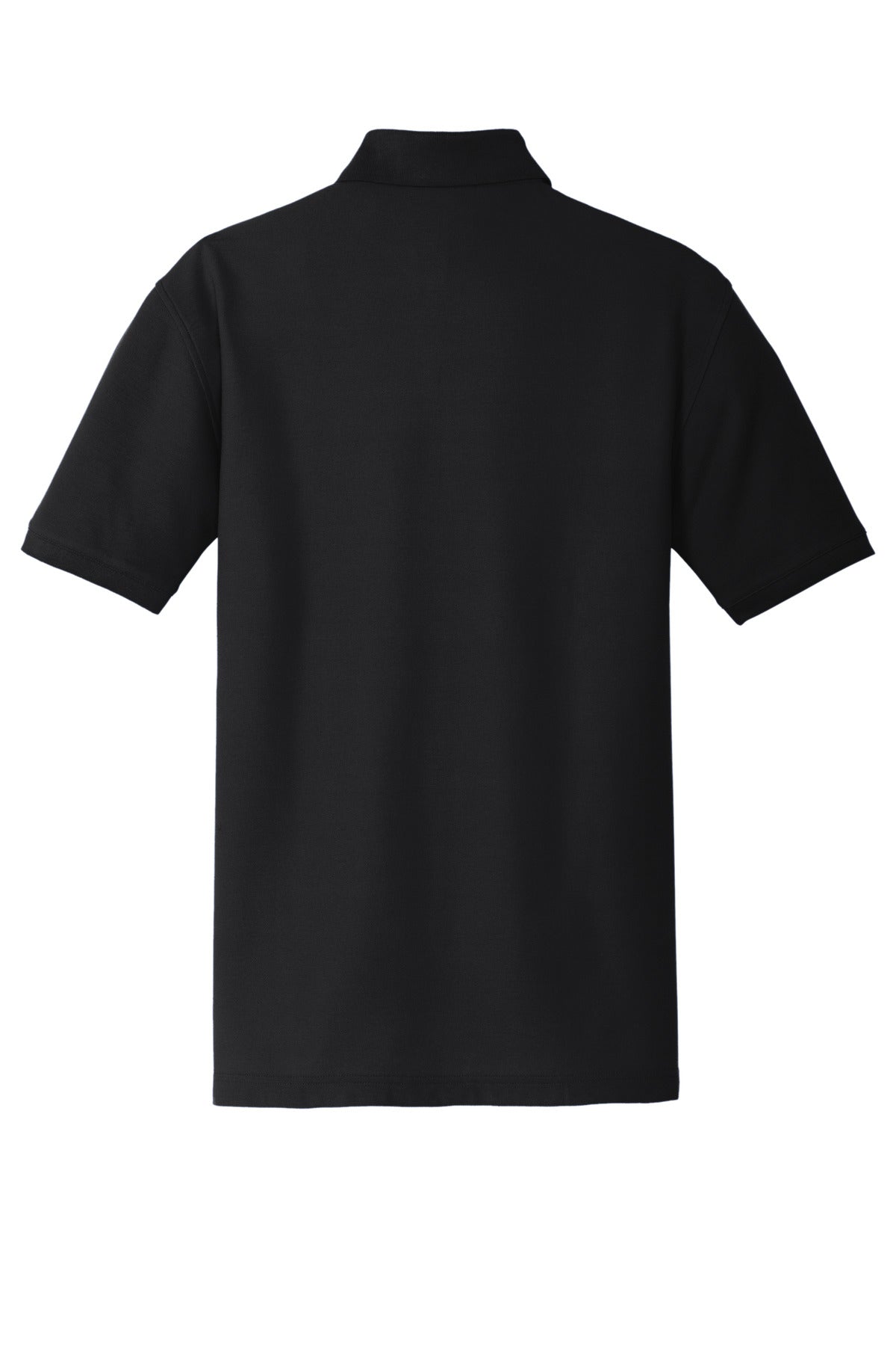 Rear View of Deep Black Port Authority Core Classic Pique Polo. K100