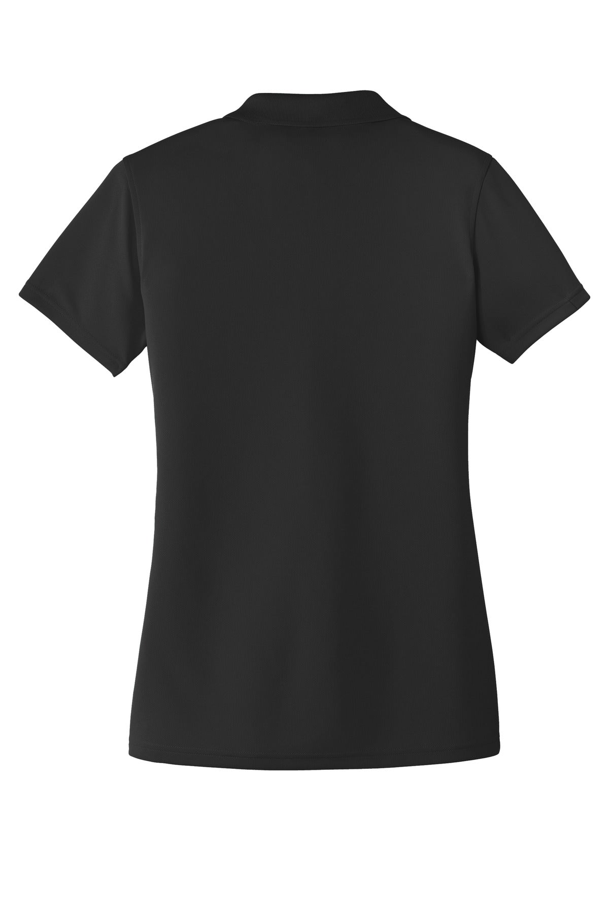 Rear View of Deep Black Port Authority Women's Dry Zone UV Micro-Mesh Polo. LK110