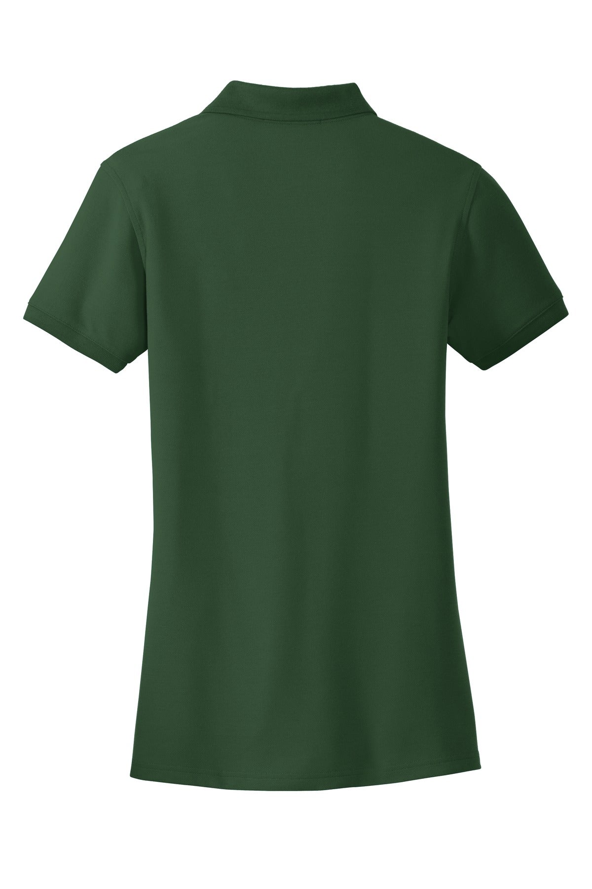 Rear View of Deep For Green Port Authority Women's Core Classic Pique Polo. L100