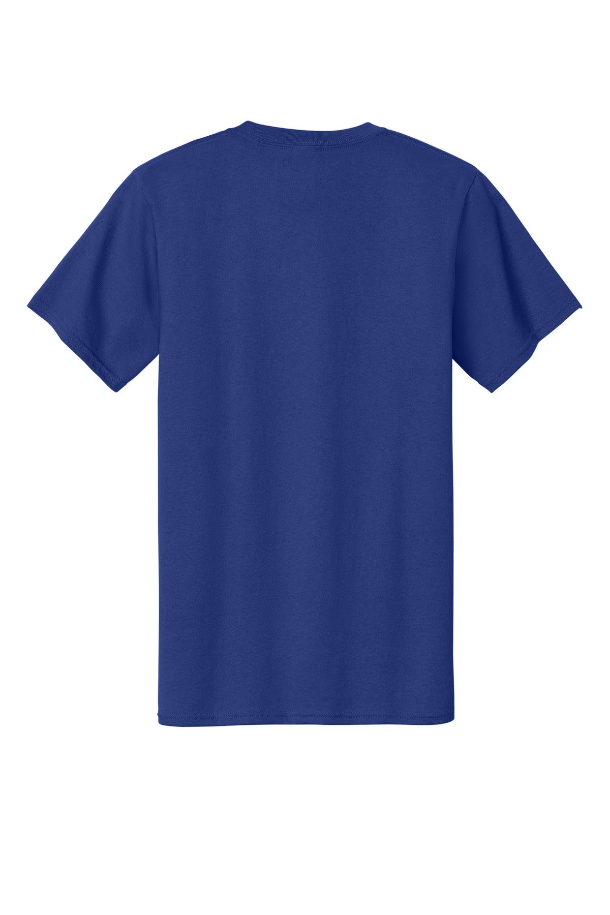 Rear View of Deep Marine Port & Co Tall Essential Tee. PC61T