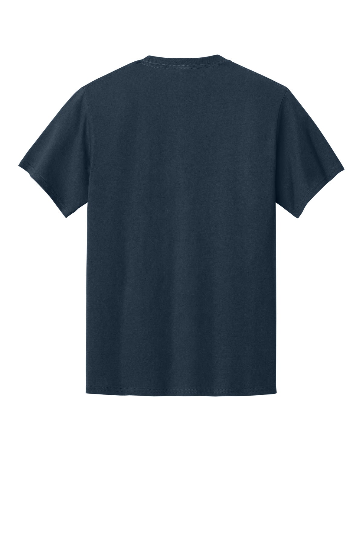 Rear View of Deep Navy Port & Co Essential Pocket Tee. PC61P