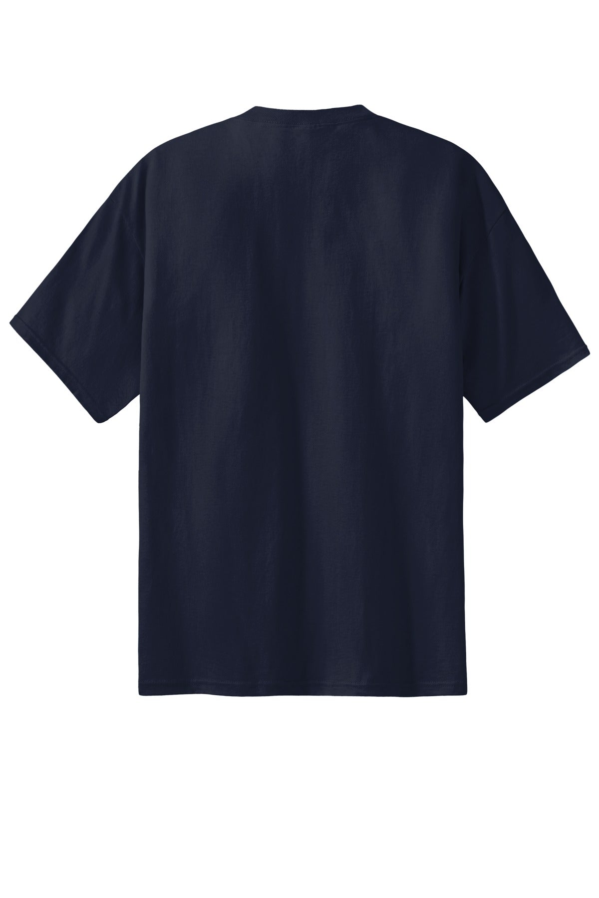 Rear View of Deep Navy Port & Co Tall Essential Tee. PC61T