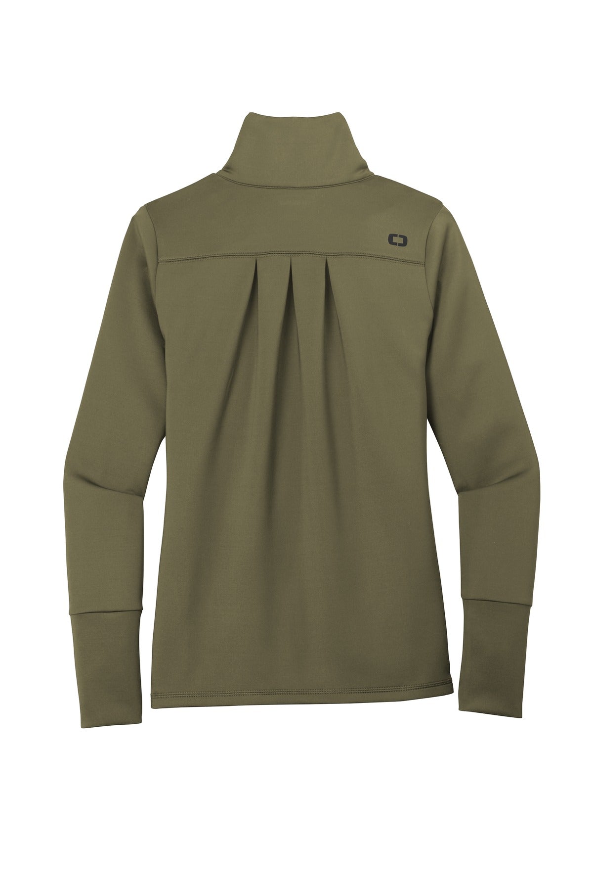 Rear View of Deep Olive OGIO Women's Modern Performance Full-Zip. LOE703