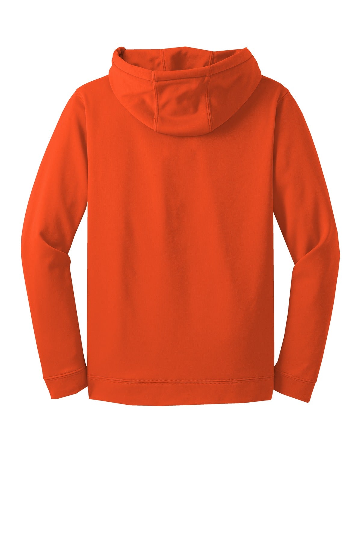 Rear View of Deep Orange Sport-Tek Sport-Wick Fleece Hooded Pullover. F244
