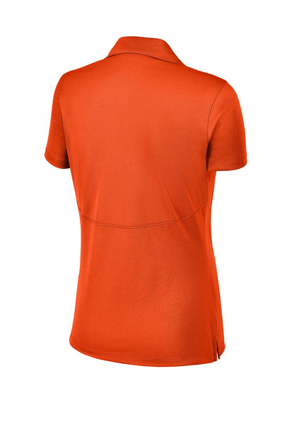 Rear View of Deep Orange Sport-Tek Women's Micropique Sport-Wick Polo. LST650