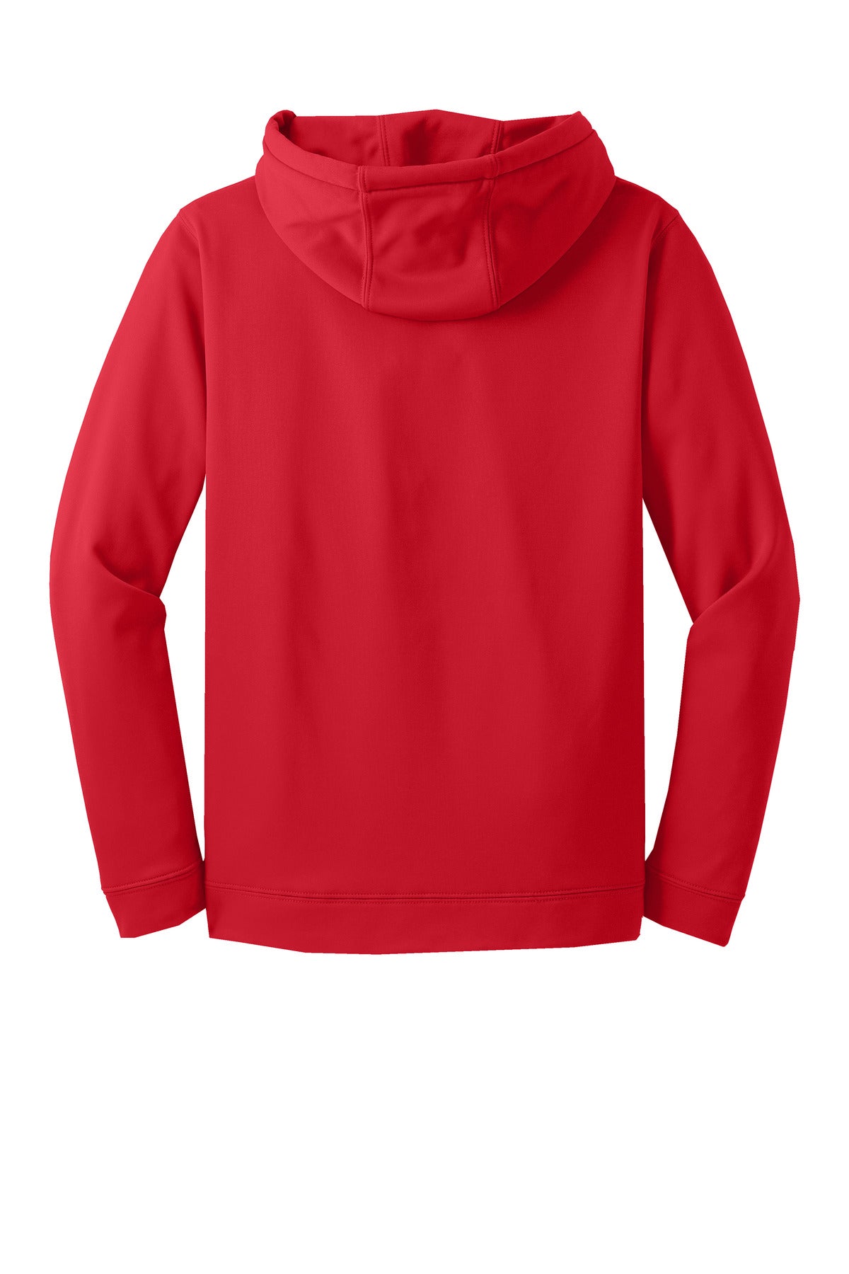 Rear View of Deep Red Sport-Tek Sport-Wick Fleece Hooded Pullover. F244
