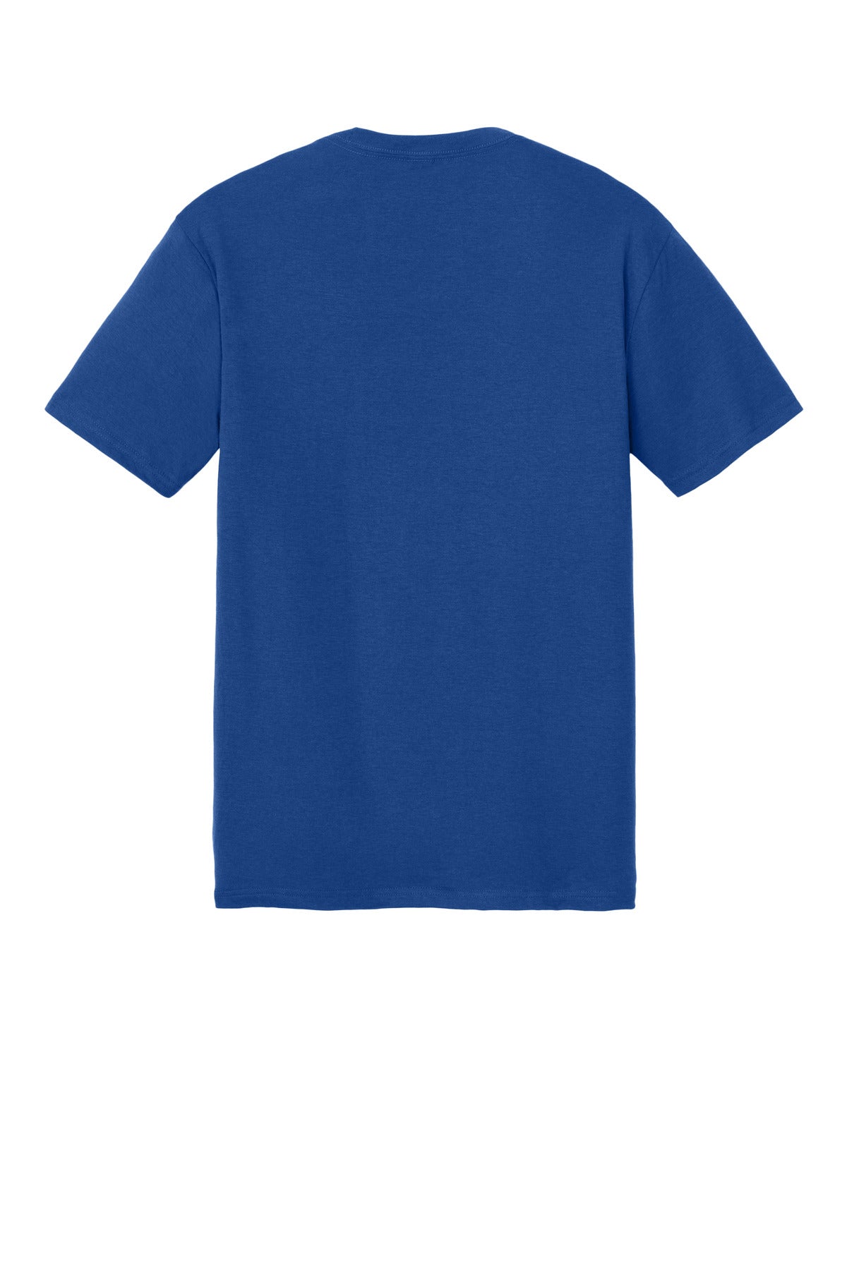 Rear View of Deep Royal District Perfect Tri Tee. DM130