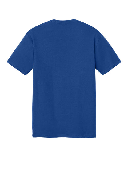 Rear View of Deep Royal District Perfect Tri Tee. DM130