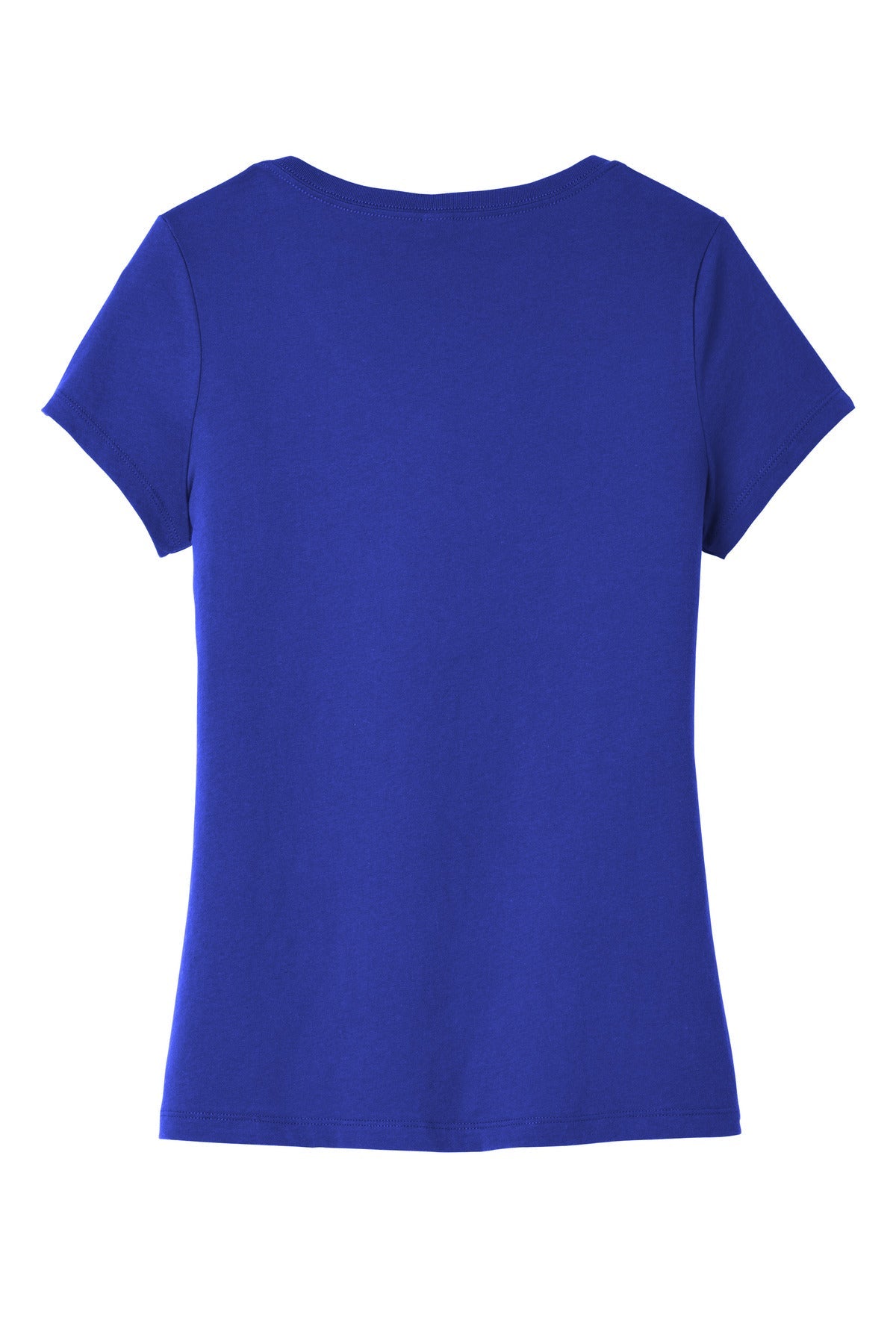 Rear View of Deep Royal District Women's Very Important Tee V-Neck. DT6503