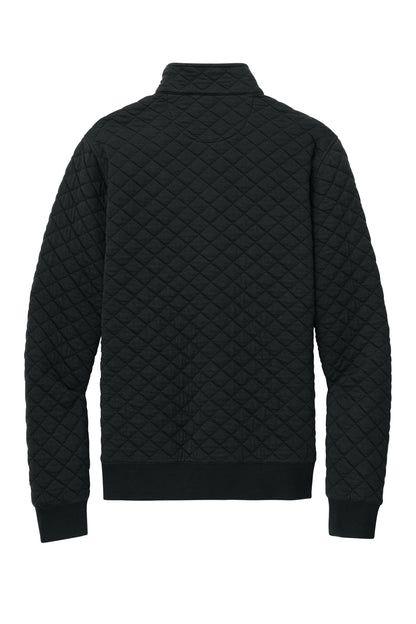 Rear View of DeepBlack Brooks Brothers Diamond Quilt 1/4-Zip BB18212