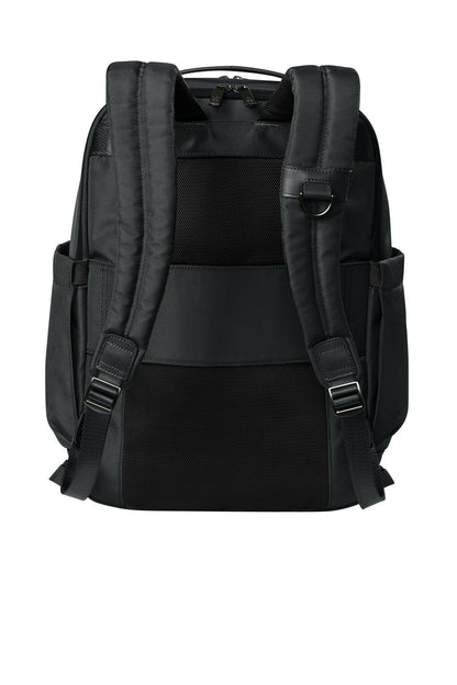 Rear View of DeepBlack Brooks Brothers Oxford Backpack BB18822