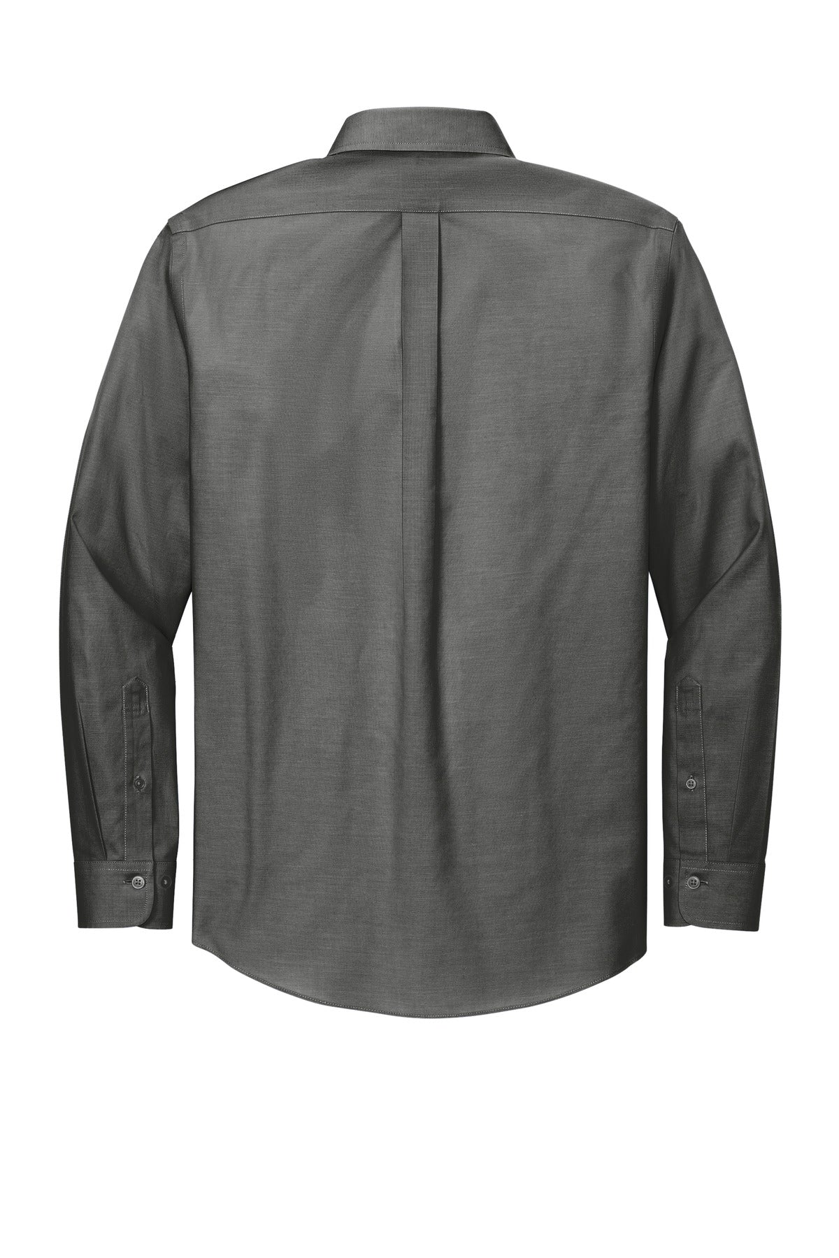 Rear View of DeepBlack Brooks Brothers Tall Wrinkle-Free Stretch Pinpoint Shirt TBB18000