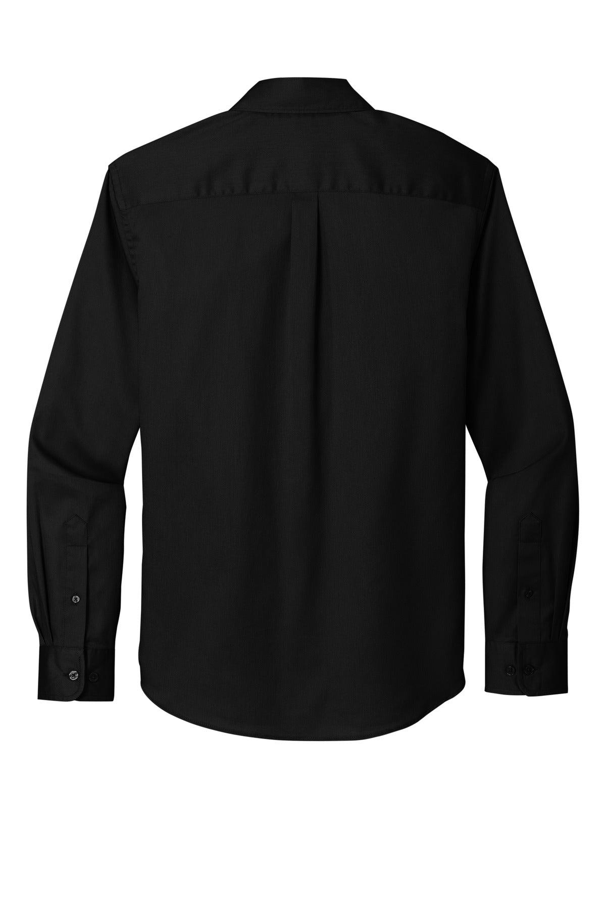 Rear View of DeepBlack Port Authority Long Sleeve SuperPro React Twill Shirt. W808