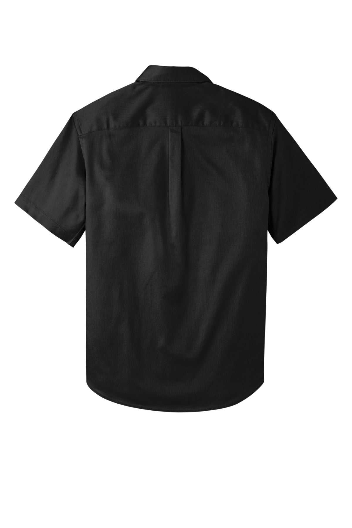 Rear View of DeepBlack Port Authority Short Sleeve SuperPro React Twill Shirt. W809