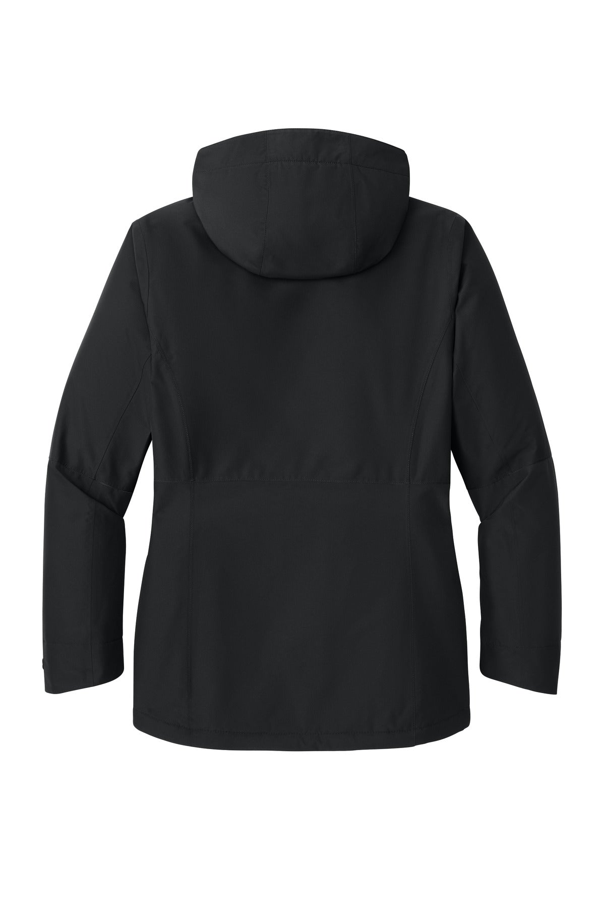 Rear View of DeepBlack Port Authority Women's Insulated Heavy Ripstop Jacket L721