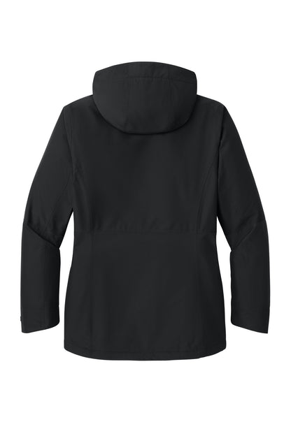 Rear View of DeepBlack Port Authority Women's Insulated Heavy Ripstop Jacket L721