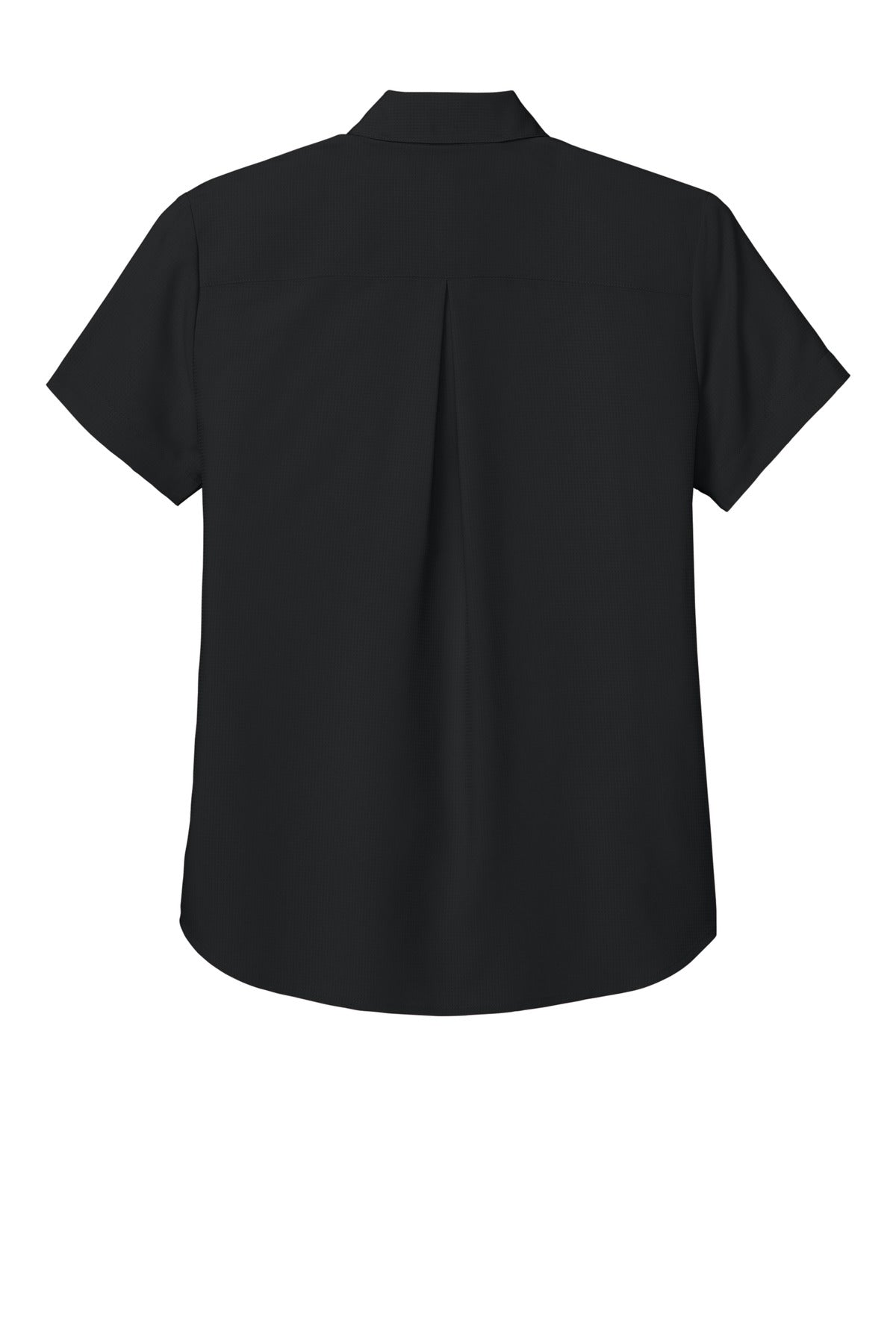 Rear View of DeepBlack Port Authority Women's Short Sleeve UV Dockside Shirt LW963