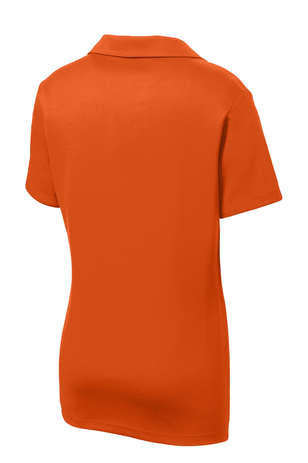Rear View of DeepOrange Sport-Tek Women's PosiCharge RacerMesh Polo. LST640