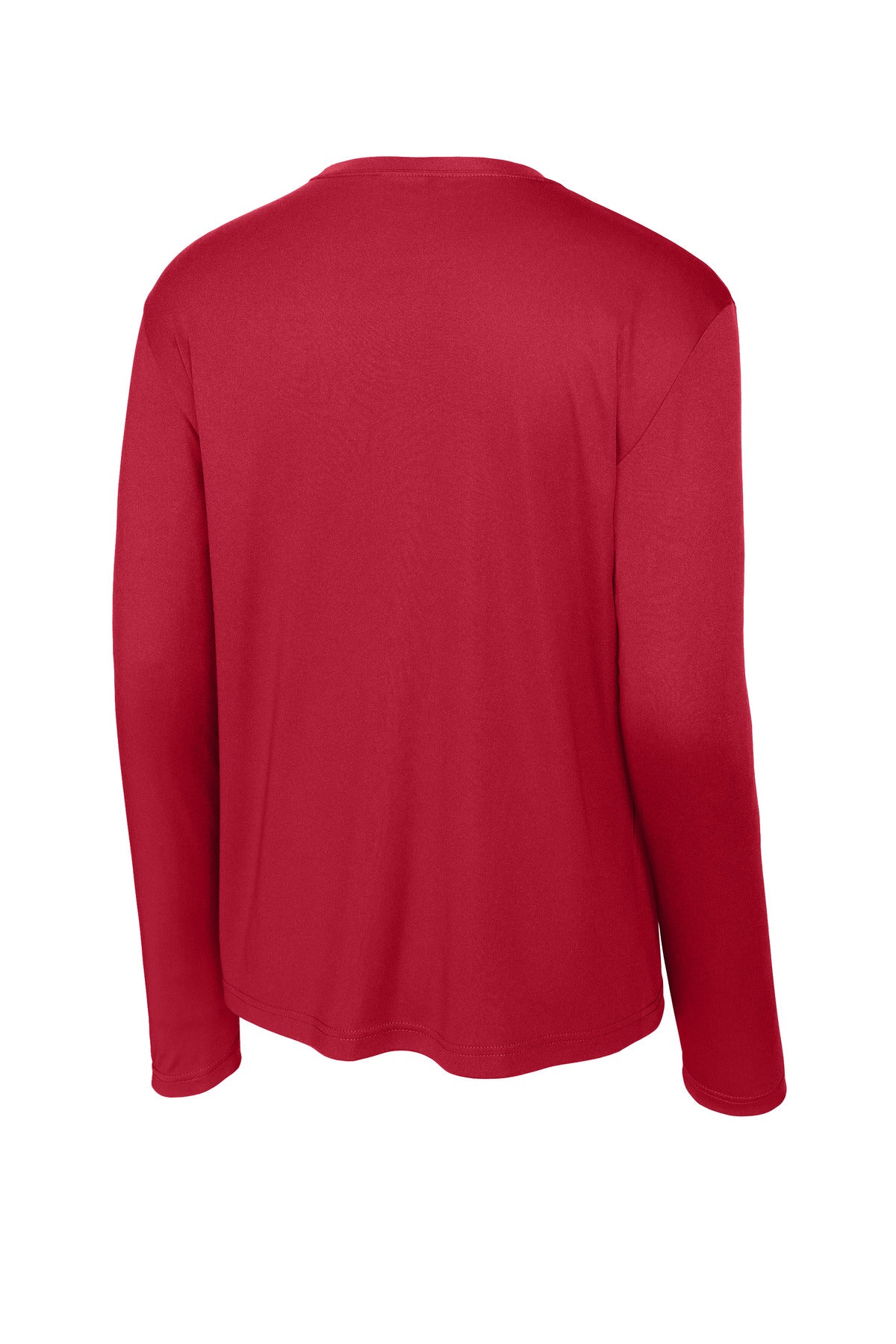 Rear View of DeepRed Sport-Tek Long Sleeve PosiCharge Competitor Tee. ST350LS