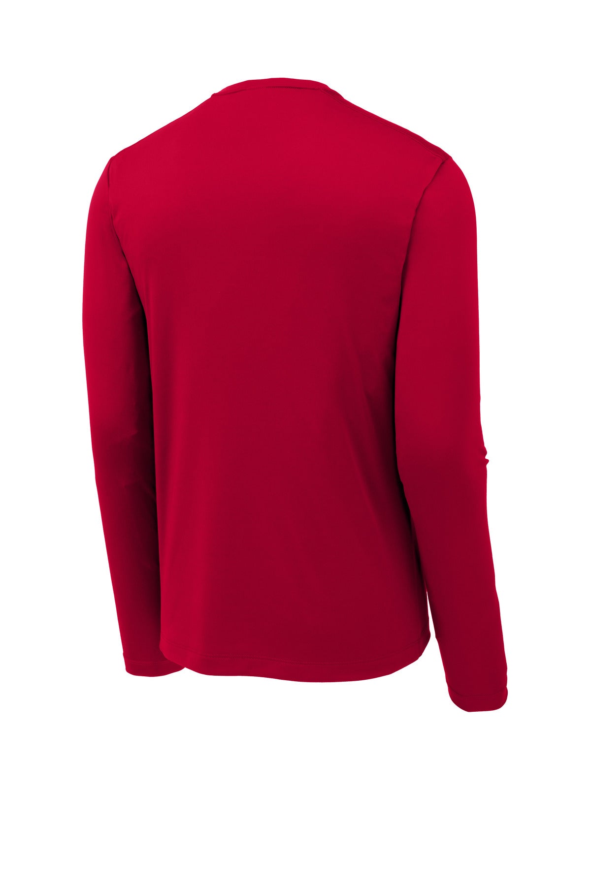 Rear View of DeepRed Sport-Tek Posi-UV Pro Long Sleeve Tee. ST420LS
