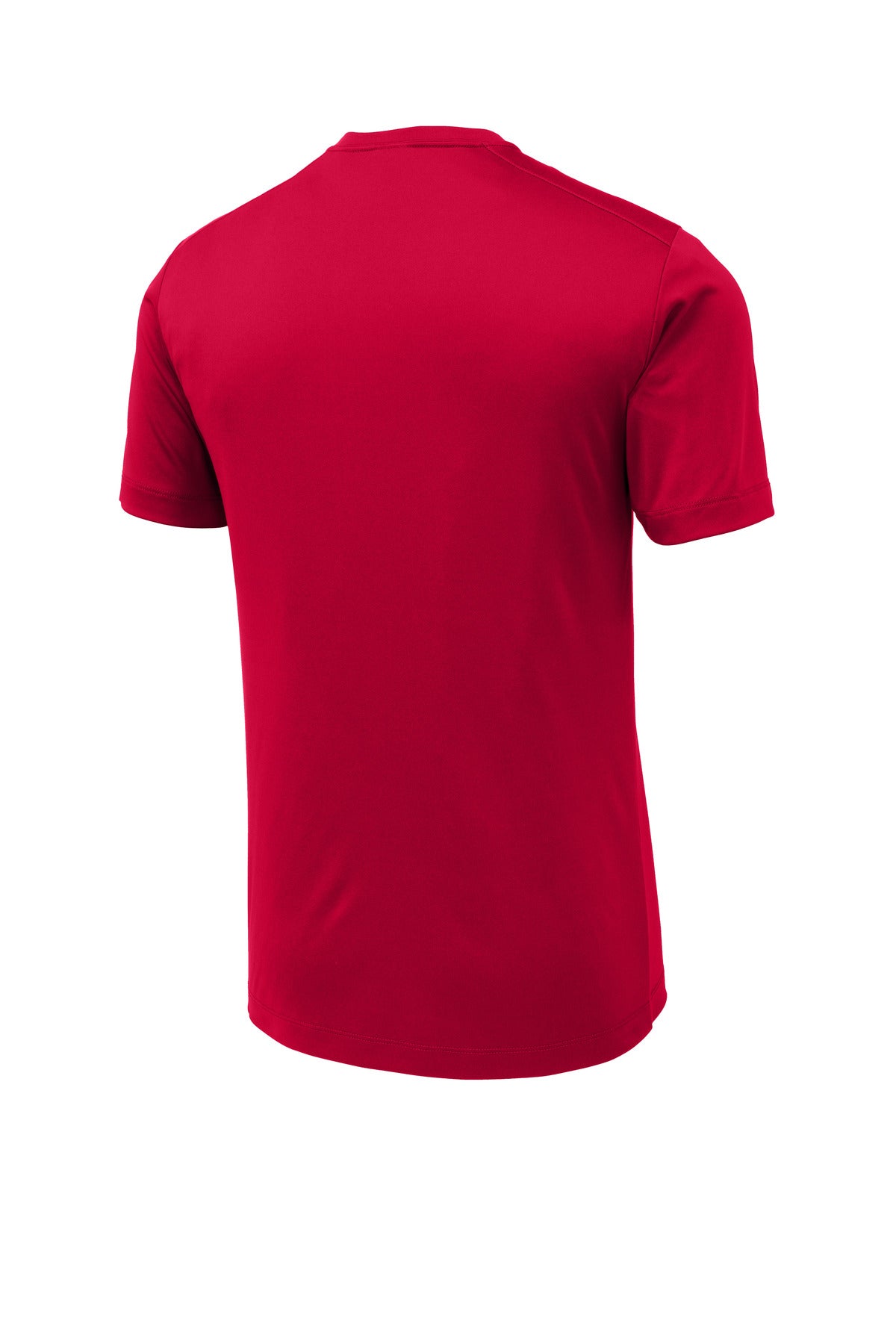 Rear View of DeepRed Sport-Tek Posi-UV Pro Tee. ST420