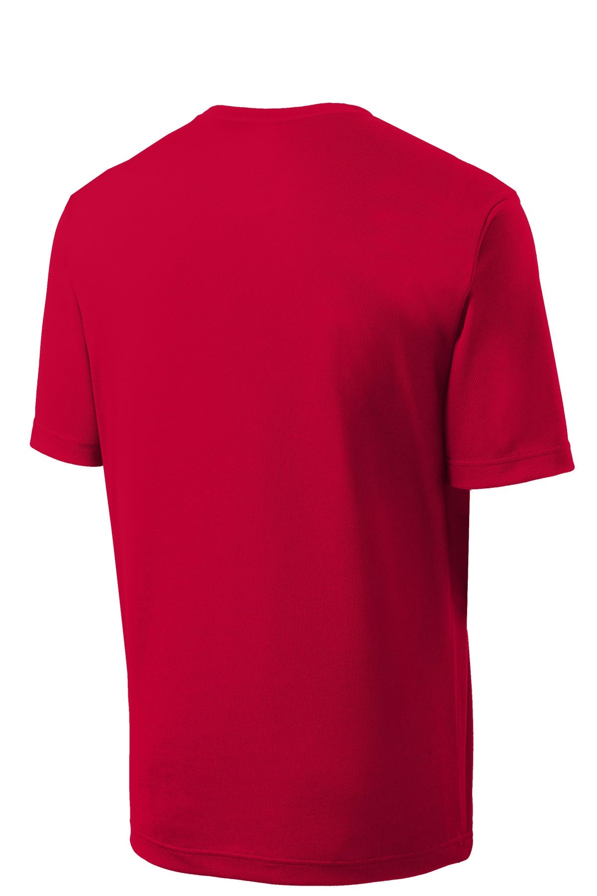 Rear View of DeepRed Sport-Tek PosiCharge RacerMesh Tee. ST340